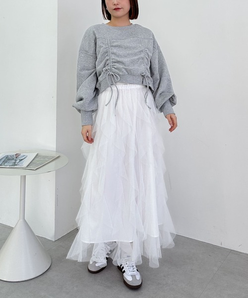 archives（アルシーヴ）の「チュールラッフルスカート（スカート・レディース・ピンク/オフホワイト/ブラック・MEDIUM）」の15枚目の写真