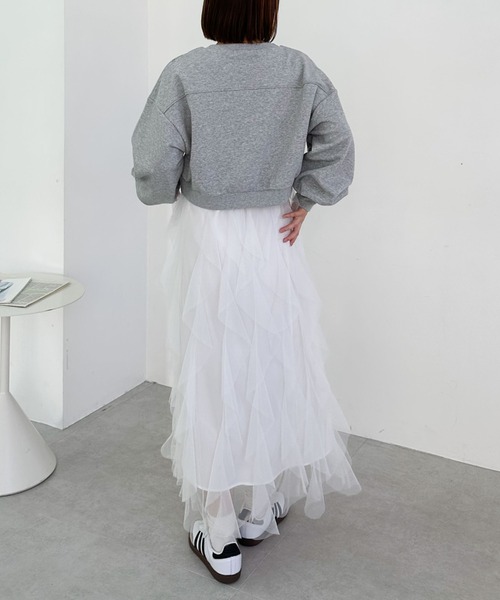 archives（アルシーヴ）の「チュールラッフルスカート（スカート・レディース・ピンク/オフホワイト/ブラック・MEDIUM）」の18枚目の写真