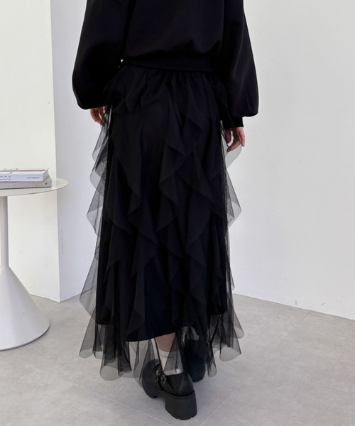 archives（アルシーヴ）の「チュールラッフルスカート（スカート・レディース・ピンク/オフホワイト/ブラック・MEDIUM）」の21枚目の写真