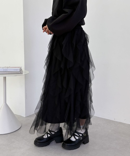 archives（アルシーヴ）の「チュールラッフルスカート（スカート・レディース・ピンク/オフホワイト/ブラック・MEDIUM）」の20枚目の写真