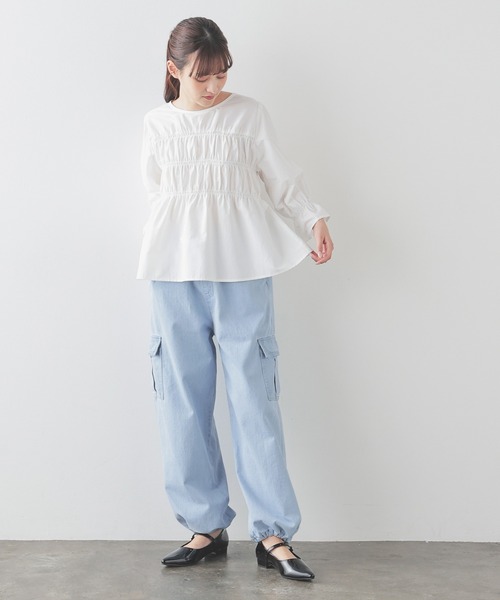 Honeys（ハニーズ）の「デニムカーゴパンツ（デニムパンツ・レディース・グレー/ブルー系その他2/ライトインディゴブルー・L/LL/M/S/SS）」の18枚目の写真