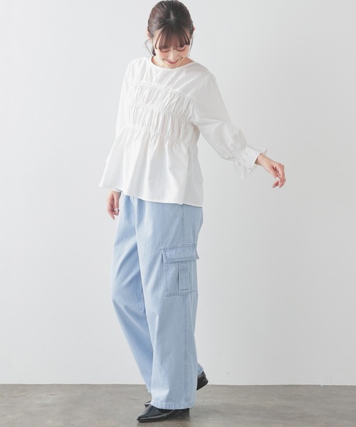 Honeys（ハニーズ）の「デニムカーゴパンツ（デニムパンツ・レディース・グレー/ブルー系その他2/ライトインディゴブルー・L/LL/M/S/SS）」の19枚目の写真