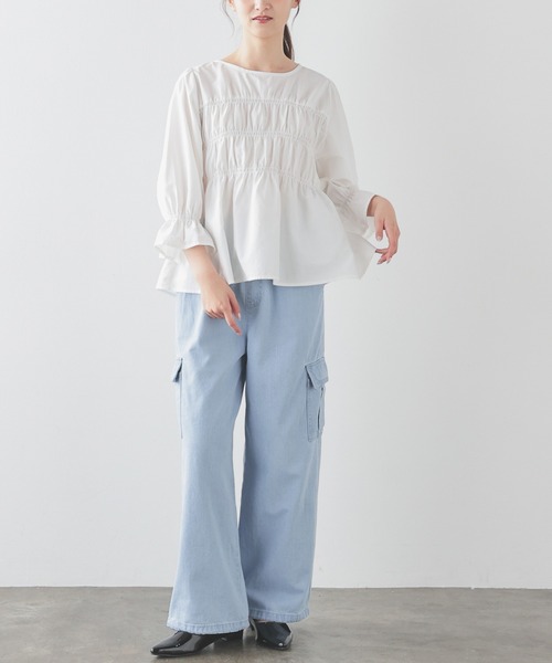 Honeys（ハニーズ）の「デニムカーゴパンツ（デニムパンツ・レディース・グレー/ブルー系その他2/ライトインディゴブルー・L/LL/M/S/SS）」の20枚目の写真