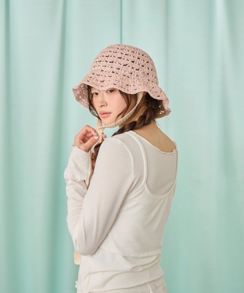 kaorinomori(カオリノモリ)の「kaorinomori ローハット プープー / カオリノモリ(ハット・レディース・ベージュ/ピンク/アイボリー・M/57.5cm)」の3枚目の写真