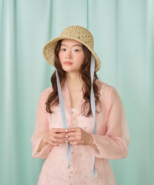 kaorinomori(カオリノモリ)の「kaorinomori ローハット プープー / カオリノモリ(ハット・レディース・ベージュ/ピンク/アイボリー・M/57.5cm)」の5枚目の写真