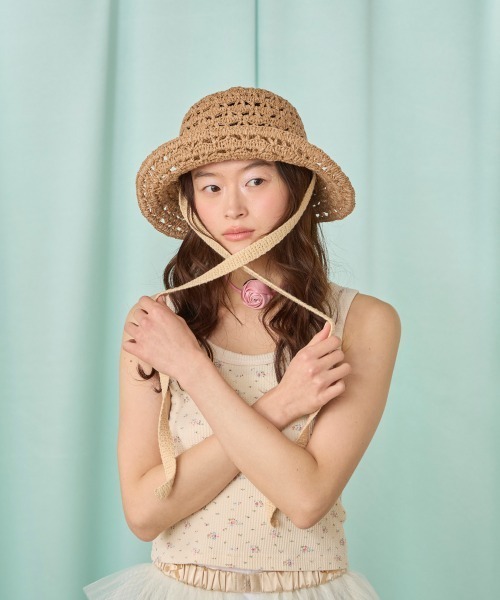 kaorinomori(カオリノモリ)の「kaorinomori ローハット プープー / カオリノモリ(ハット・レディース・ベージュ/ピンク/アイボリー・M/57.5cm)」の20枚目の写真