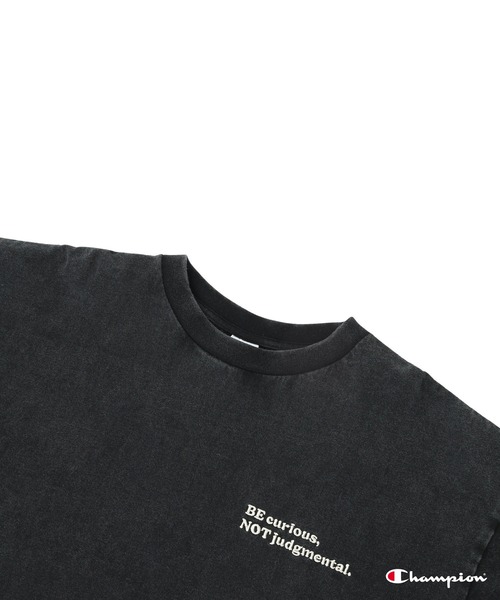 Champion(チャンピオン)の「【Champion別注】(ROSE BUD×Champion)LOGO EMBROIDERY BIG TEE(Tシャツ/カットソー・レディース・ブラック/パープル/ネイビー/ライトグリーン・ONE SIZE)」の10枚目の写真