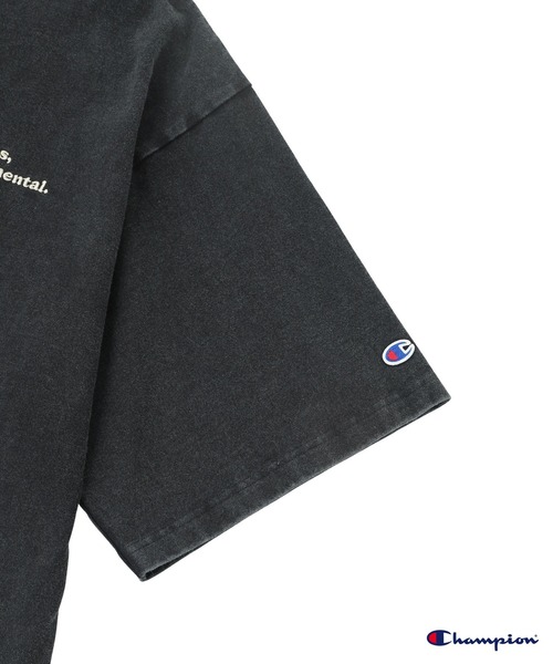 Champion(チャンピオン)の「【Champion別注】(ROSE BUD×Champion)LOGO EMBROIDERY BIG TEE(Tシャツ/カットソー・レディース・ブラック/パープル/ネイビー/ライトグリーン・ONE SIZE)」の12枚目の写真