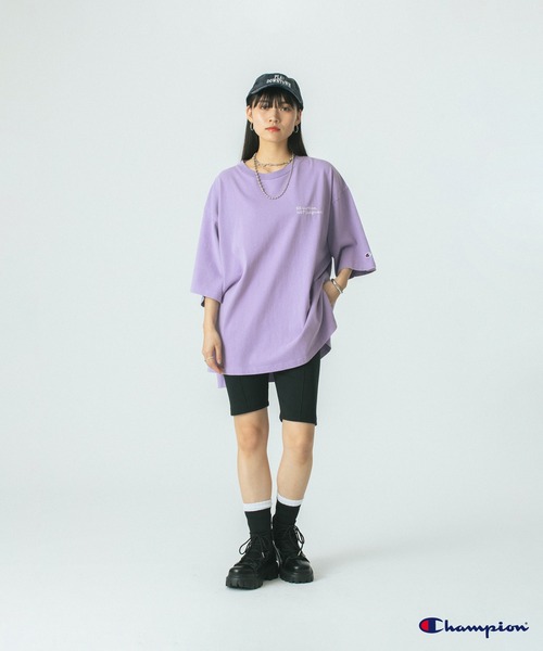 Champion別注】(ROSE BUD×Champion)LOGO EMBROIDERY BIG TEE（T