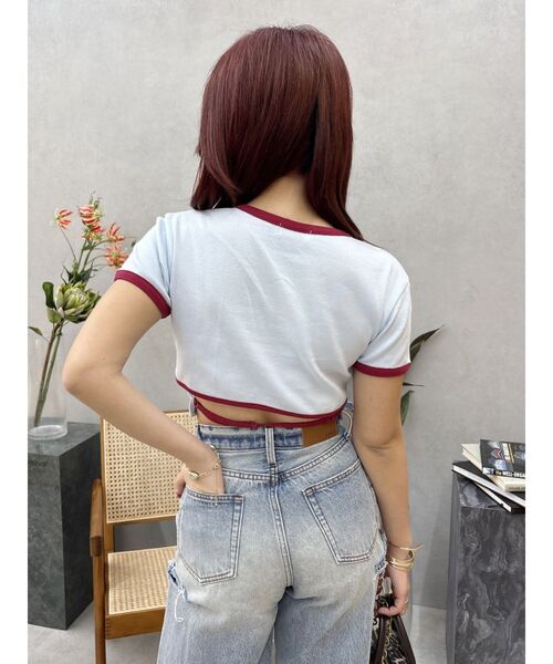 EVRIS（エヴリス）の「FLOWERストラップクロップドＴシャツ（Tシャツ/カットソー・レディース・ホワイト/ブルー/カーキ・FREE）」の13枚目の写真