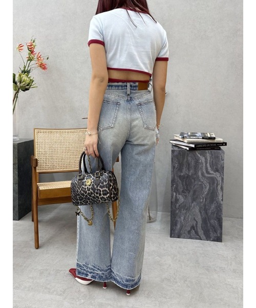 EVRIS（エヴリス）の「FLOWERストラップクロップドＴシャツ（Tシャツ/カットソー・レディース・ホワイト/ブルー/カーキ・FREE）」の8枚目の写真