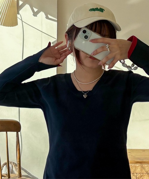 KOBE LETTUCE（コウベレタス）の「[ みーちゃんセレクト ] ロゴキャップ（キャップ・レディース・ネイビー/ピンク/アイボリー系/ブラック・FREE）」の6枚目の写真