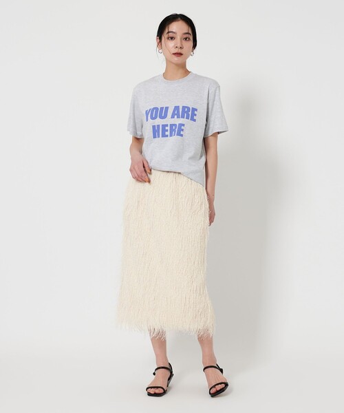 BEAUTY&YOUTH UNITED ARROWS（ビューティーアンドユースユナイテッドアローズ）の「ポリエステル フリンジスカート（スカート・レディース・ダークグレー/オフホワイト・S/M）」の4枚目の写真