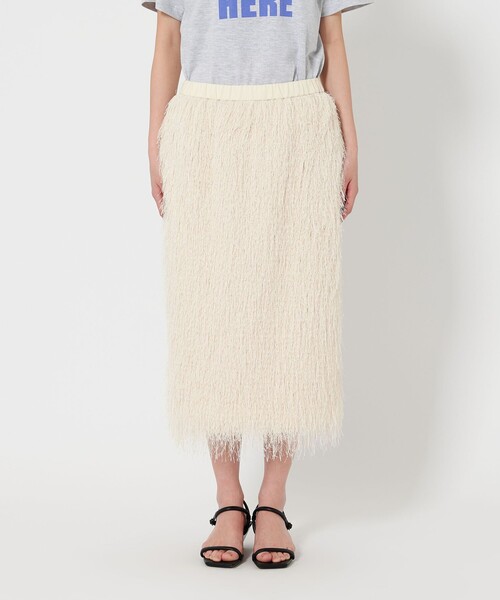 BEAUTY&YOUTH UNITED ARROWS（ビューティーアンドユースユナイテッドアローズ）の「ポリエステル フリンジスカート（スカート・レディース・ダークグレー/オフホワイト・S/M）」の10枚目の写真