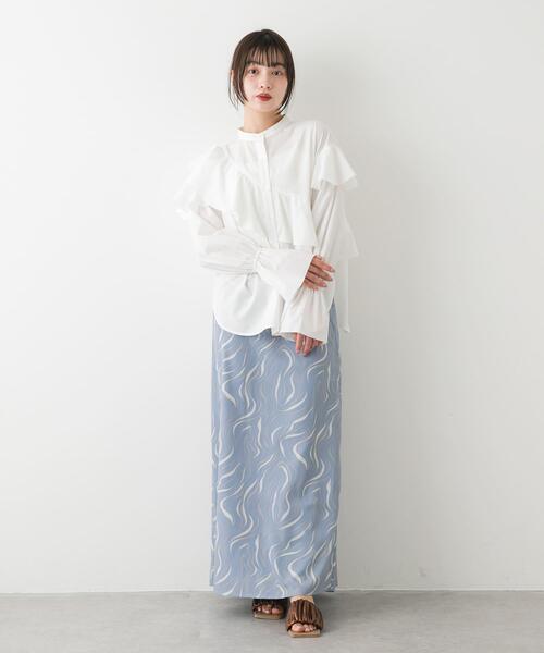 SENSE OF PLACE by URBAN RESEARCH(センスオブプレイスバイアーバンリサーチ)の「アシメフリルブラウス(シャツ/ブラウス・レディース・ブルー系その他/イエロー/オフホワイト・ONE)」の8枚目の写真