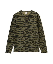 《DAILY/デイリー》RIB LONG SLEEVE HENLEY NECK T-SHIRT "CAMOUFLAGE" / リブ ヘンリーネック 長袖Tシャツ "カモフラージュ" デイリーウェア / AVIREX / アヴィレックス
