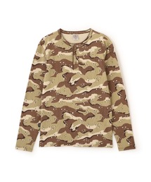 《DAILY/デイリー》RIB LONG SLEEVE HENLEY NECK T-SHIRT "CAMOUFLAGE" / リブ ヘンリーネック 長袖Tシャツ "カモフラージュ" デイリーウェア / AVIREX / アヴィレックス