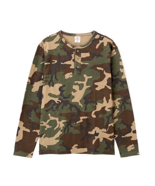 AVIREX（アヴィレックス）の「《WEB限定》DAILY RIB LONG SLEEVE HENLEY NECK T-SHIRT "CAMOUFLAGE" / リブ ヘンリーネック 長袖Tシャツ "カモフラージュ" デイリーウェア / AVIREX / アヴィレックス（Tシャツ/カットソー・メンズ・グレー系カモフラージュ/グリーン系カモフラージュ・SMALL/MEDIUM/LARGE/X-LARGE）」の3枚目の写真