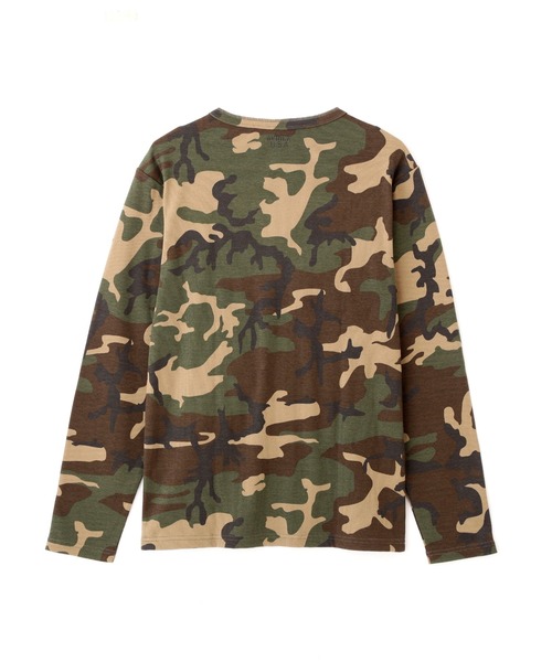 AVIREX（アヴィレックス）の「《WEB限定》DAILY RIB LONG SLEEVE HENLEY NECK T-SHIRT "CAMOUFLAGE" / リブ ヘンリーネック 長袖Tシャツ "カモフラージュ" デイリーウェア / AVIREX / アヴィレックス（Tシャツ/カットソー・メンズ・グレー系カモフラージュ/グリーン系カモフラージュ・SMALL/MEDIUM/LARGE/X-LARGE）」の4枚目の写真