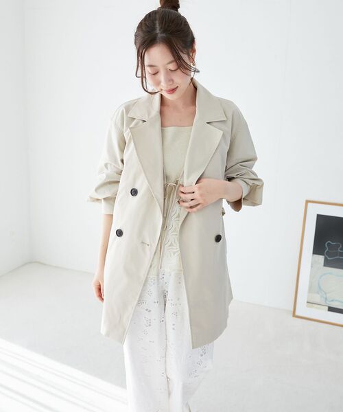 le.coeur blanc（ルクールブラン）の「ボリュームスリーブライトトレンチコート（トレンチコート・レディース・ベージュ/ライトベージュ・38）」の8枚目の写真