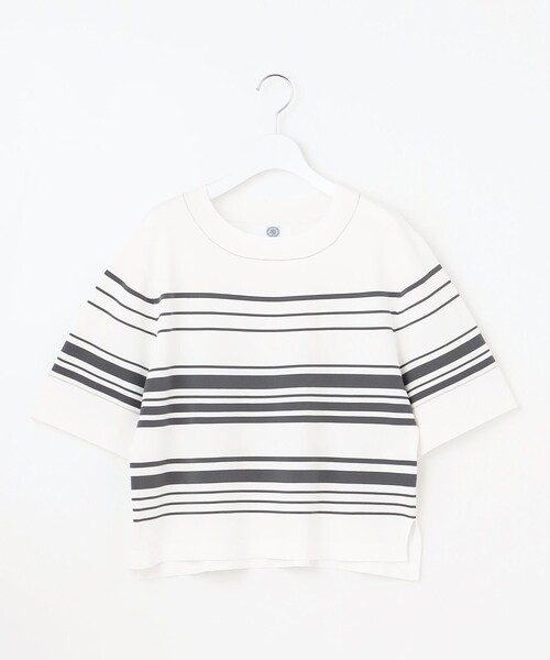 J.PRESS(ジェイプレス)の「【洗える】RAYON ELITE STRETCH ボーダー ニットT(ニット/セーター・レディース・ベージュ系1/サックスブルー系1/ホワイト系1・T13/T15)」の9枚目の写真