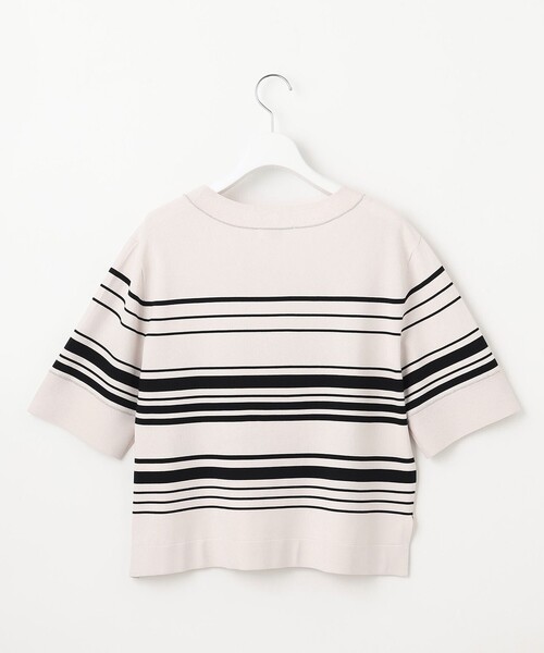 J.PRESS(ジェイプレス)の「【洗える】RAYON ELITE STRETCH ボーダー ニットT(ニット/セーター・レディース・ベージュ系1/サックスブルー系1/ホワイト系1・T13/T15)」の12枚目の写真