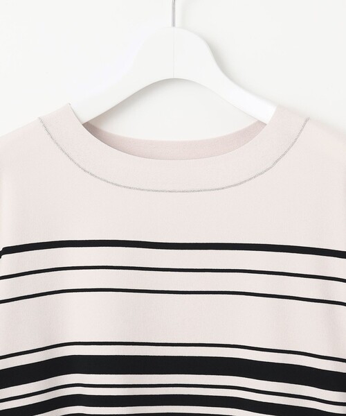 J.PRESS(ジェイプレス)の「【洗える】RAYON ELITE STRETCH ボーダー ニットT(ニット/セーター・レディース・ベージュ系1/サックスブルー系1/ホワイト系1・T13/T15)」の13枚目の写真