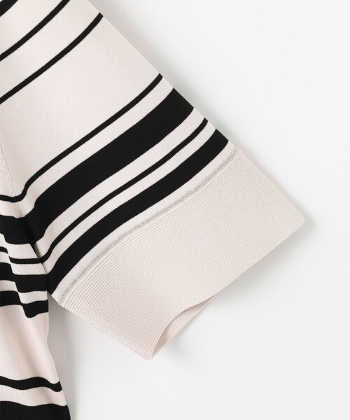 J.PRESS(ジェイプレス)の「【洗える】RAYON ELITE STRETCH ボーダー ニットT(ニット/セーター・レディース・ベージュ系1/サックスブルー系1/ホワイト系1・T13/T15)」の14枚目の写真