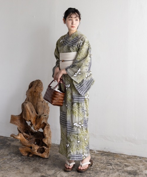 有松しぼりゆかた utatane 浴衣 有松絞り浴衣3点セット 鉄紺に葡萄 レディース