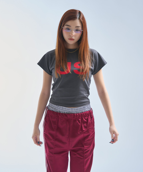 s/e/o(エスイーオー)の「【Geek Office / ギークオフィス】別注 s/e/o / エスイーオー US ロゴ ミニ Tシャツ(Tシャツ/カットソー・レディース・チャコールグレー・FREE)」の15枚目の写真