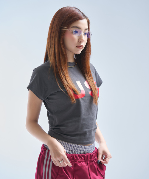 s/e/o(エスイーオー)の「【Geek Office / ギークオフィス】別注 s/e/o / エスイーオー US ロゴ ミニ Tシャツ(Tシャツ/カットソー・レディース・チャコールグレー・FREE)」の16枚目の写真
