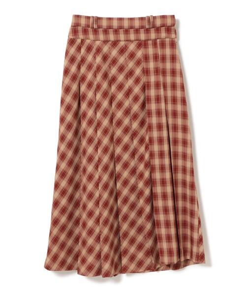 Ray BEAMS（レイビームス）の「チェック プリーツ スカート（スカート・レディース・ホワイト×ブラック/ブラウン・0/1）」の14枚目の写真