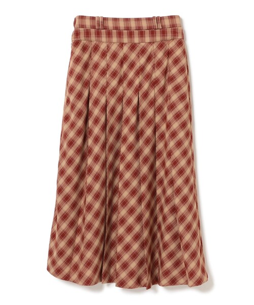 Ray BEAMS（レイビームス）の「チェック プリーツ スカート（スカート・レディース・ホワイト×ブラック/ブラウン・0/1）」の15枚目の写真