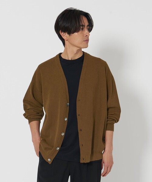 BEAUTY&YOUTH UNITED ARROWS(ビューティーアンドユースユナイテッドアローズ)の「エア ミラノ Vネック カーディガン デオドラント‐抗菌・防臭‐(カーディガン/ボレロ・メンズ・オリーブ/ブラック/ライトグレー・L/XL/S/M)」の5枚目の写真