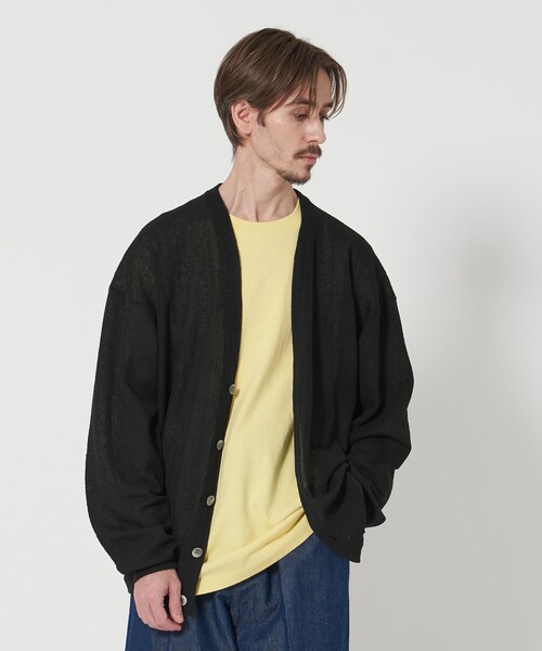 BEAUTY&YOUTH UNITED ARROWS(ビューティーアンドユースユナイテッドアローズ)の「エア ミラノ Vネック カーディガン デオドラント‐抗菌・防臭‐(カーディガン/ボレロ・メンズ・オリーブ/ブラック/ライトグレー・L/XL/S/M)」の8枚目の写真