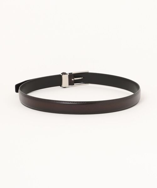 TAKA-Q（タカキュー）の「【 シングルピン 】タカキュー シュリンク型押しレザーベルト（ベルト・メンズ・ダークウッド/ブラック・FREE）」の3枚目の写真