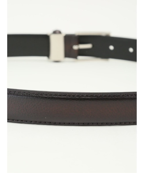 TAKA-Q（タカキュー）の「【 シングルピン 】タカキュー シュリンク型押しレザーベルト（ベルト・メンズ・ダークウッド/ブラック・FREE）」の8枚目の写真