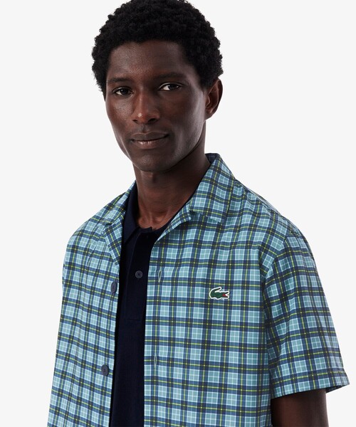 LACOSTE ラコステ　コットンリネンシャツドレス　40 ネイビー　ゴルフ コットンリネンシャツドレス EF7765L - ラコステ（LACOSTE）公式
