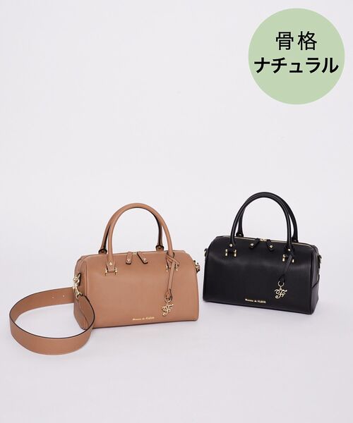 Maison de FLEUR(メゾンドフルール)の「マットワイドボストンバッグ(ボストンバッグ・レディース・ライトブラウン/ブラック・FREE)」の3枚目の写真
