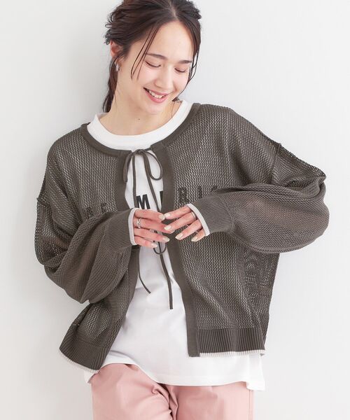 Cutie Blonde(キューティーブロンド)の「【S-LL/2点セット】前後2WAYで着られるメッシュニット+ロゴTシャツ(その他トップス・レディース・オレンジ/オリーブ/アイボリー/チャコールグレー・01/02/03/04)」の1枚目の写真