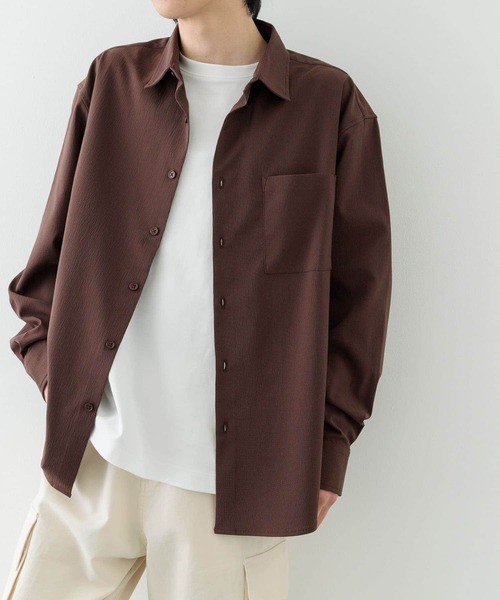 ITEMS URBANRESEARCH（アイテムズ アーバンリサーチ）の「『セットアップ対応』ヨウリュウレギュラーカラー長袖シャツ（シャツ/ブラウス・メンズ・ブラック/ネイビー/ブラウン・MEDIUM/LARGE）」の14枚目の写真