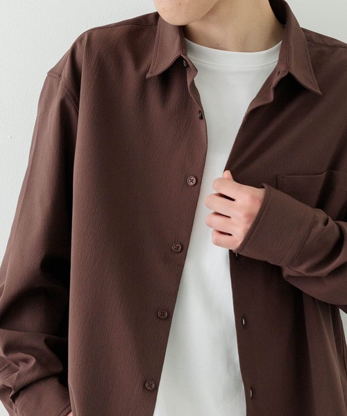 ITEMS URBANRESEARCH（アイテムズ アーバンリサーチ）の「『セットアップ対応』ヨウリュウレギュラーカラー長袖シャツ（シャツ/ブラウス・メンズ・ブラック/ネイビー/ブラウン・MEDIUM/LARGE）」の15枚目の写真