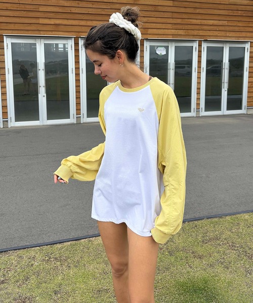 ROXY(ロキシー)の「LA PALMA /ロキシー水陸両用サンプロテクションラグランスリーブトップス(水着)(Tシャツ/カットソー・レディース・ブラック系その他/ブラック/イエロー・LARGE/MEDIUM/SMALL)」の3枚目の写真