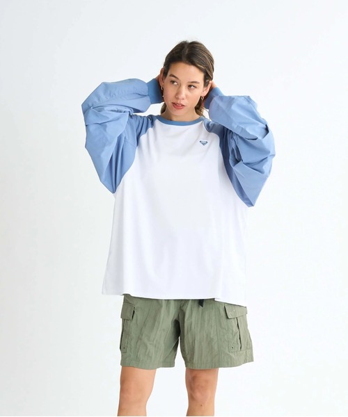 ROXY(ロキシー)の「LA PALMA /ロキシー水陸両用サンプロテクションラグランスリーブトップス(水着)(Tシャツ/カットソー・レディース・ブラック系その他/ブラック/イエロー・LARGE/MEDIUM/SMALL)」の6枚目の写真