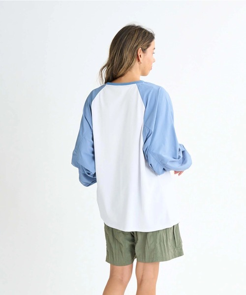 ROXY(ロキシー)の「LA PALMA /ロキシー水陸両用サンプロテクションラグランスリーブトップス(水着)(Tシャツ/カットソー・レディース・ブラック系その他/ブラック/イエロー・LARGE/MEDIUM/SMALL)」の7枚目の写真