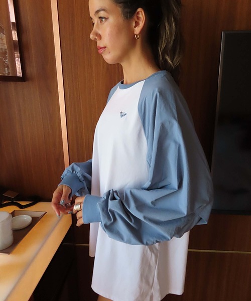 ROXY(ロキシー)の「LA PALMA /ロキシー水陸両用サンプロテクションラグランスリーブトップス(水着)(Tシャツ/カットソー・レディース・ブラック系その他/ブラック/イエロー・LARGE/MEDIUM/SMALL)」の8枚目の写真