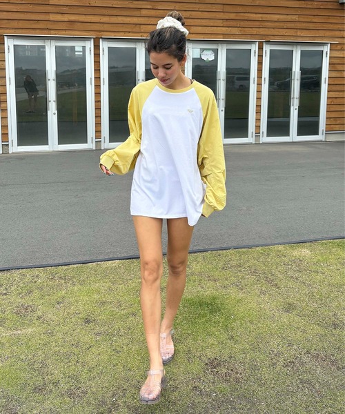 ROXY(ロキシー)の「LA PALMA /ロキシー水陸両用サンプロテクションラグランスリーブトップス(水着)(Tシャツ/カットソー・レディース・ブラック系その他/ブラック/イエロー・LARGE/MEDIUM/SMALL)」の11枚目の写真