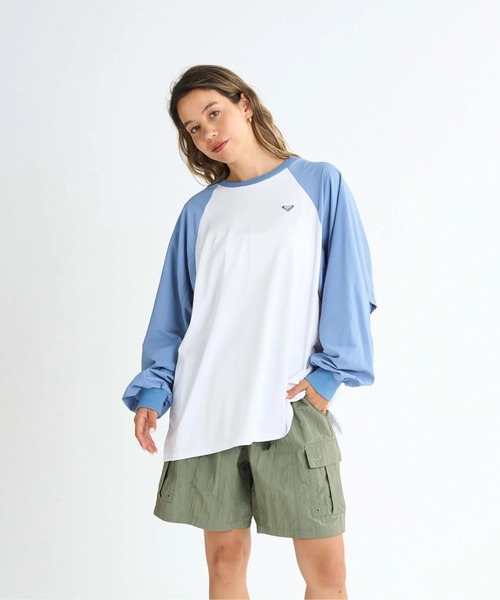 ROXY(ロキシー)の「LA PALMA /ロキシー水陸両用サンプロテクションラグランスリーブトップス(水着)(Tシャツ/カットソー・レディース・ブラック系その他/ブラック/イエロー・LARGE/MEDIUM/SMALL)」の4枚目の写真