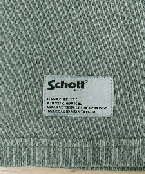 schott(ショット)の「PIGMENT O/D SS T-SHIRT(Tシャツ/カットソー・メンズ・ホワイト/ブラウン/ブラック/ブルー/セージグリーン・M/L/XL/XXL)」の18枚目の写真