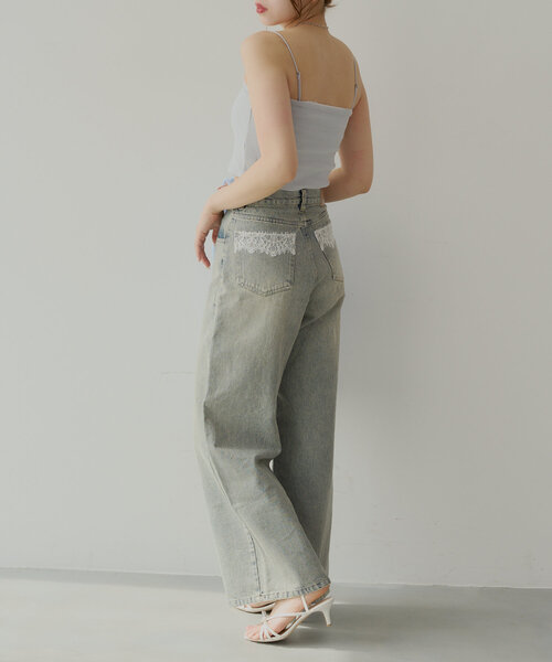 Chico（チコ）の「取り外しキャミストラップリブベアトップ（キャミソール・レディース・ブルー/ピンク/ホワイト/ネイビー・FREE）」の7枚目の写真